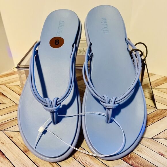 OluKai Aka Flip Flop Sandals Cloud Blue Women's 8 Beach Comfort Strappy Pool - Picture 3 of 8